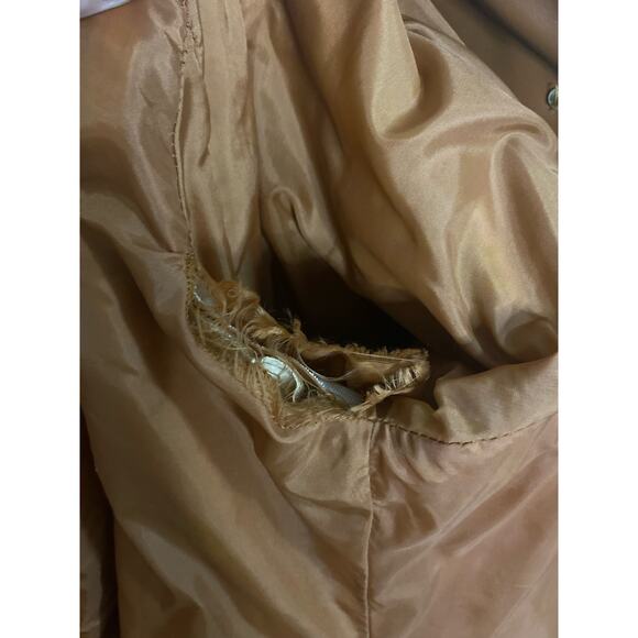 Vintage 70's Montgomery Ward Long Coat Size 20.5 Belted Retro Manmade Fabric - Picture 4 of 16